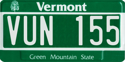 VT license plate VUN155