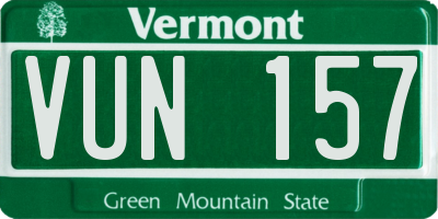 VT license plate VUN157
