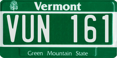 VT license plate VUN161