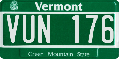 VT license plate VUN176