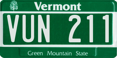 VT license plate VUN211