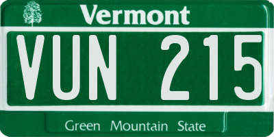 VT license plate VUN215
