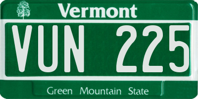 VT license plate VUN225
