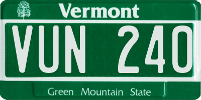 VT license plate VUN240