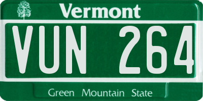 VT license plate VUN264