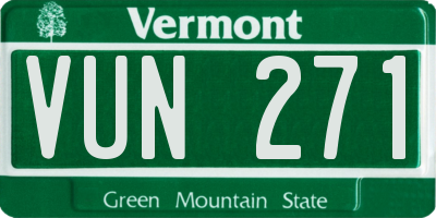 VT license plate VUN271