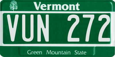 VT license plate VUN272