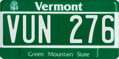 VT license plate VUN276