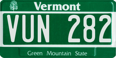 VT license plate VUN282