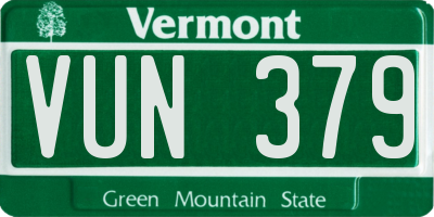 VT license plate VUN379
