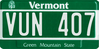 VT license plate VUN407