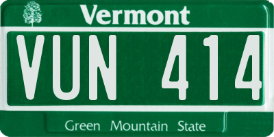 VT license plate VUN414