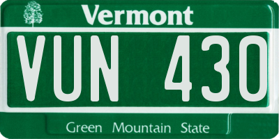 VT license plate VUN430