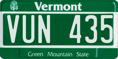 VT license plate VUN435