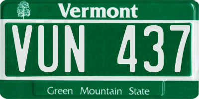 VT license plate VUN437