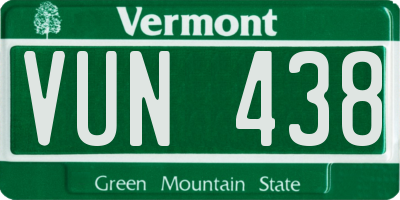 VT license plate VUN438