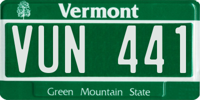 VT license plate VUN441