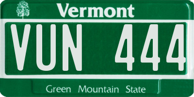 VT license plate VUN444