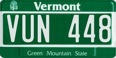 VT license plate VUN448