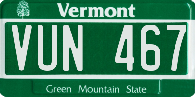VT license plate VUN467