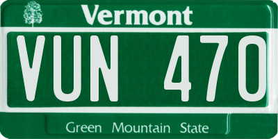 VT license plate VUN470
