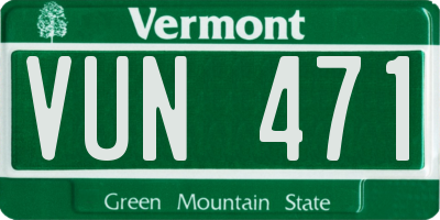 VT license plate VUN471