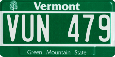 VT license plate VUN479