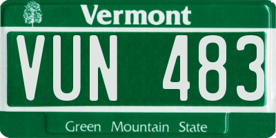 VT license plate VUN483