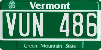 VT license plate VUN486
