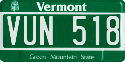 VT license plate VUN518