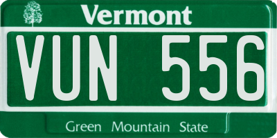 VT license plate VUN556
