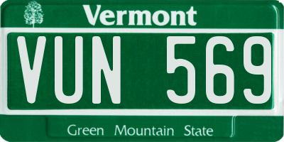 VT license plate VUN569