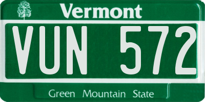 VT license plate VUN572
