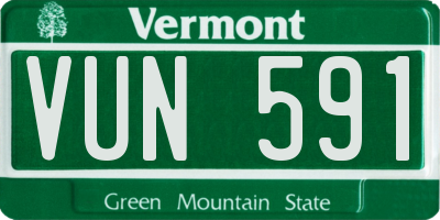 VT license plate VUN591
