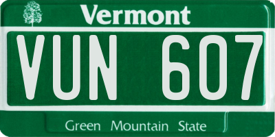 VT license plate VUN607