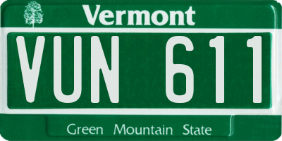 VT license plate VUN611