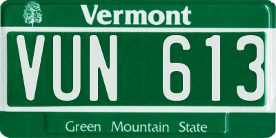 VT license plate VUN613