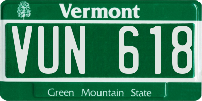 VT license plate VUN618