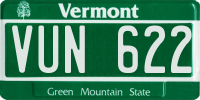 VT license plate VUN622