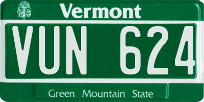 VT license plate VUN624
