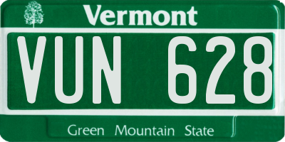 VT license plate VUN628