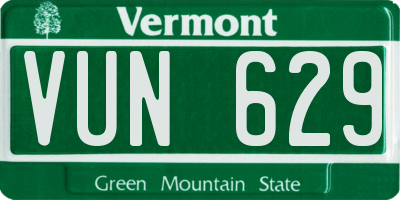 VT license plate VUN629