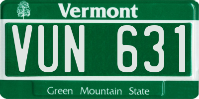 VT license plate VUN631