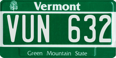 VT license plate VUN632