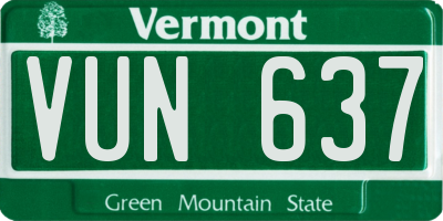 VT license plate VUN637