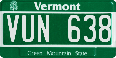 VT license plate VUN638