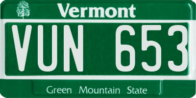 VT license plate VUN653