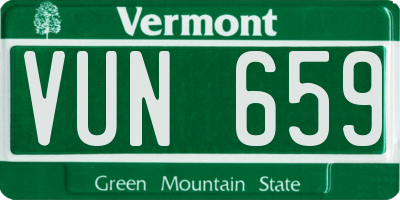 VT license plate VUN659