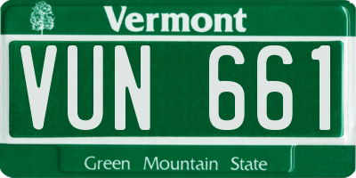 VT license plate VUN661