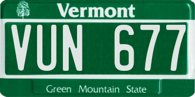 VT license plate VUN677